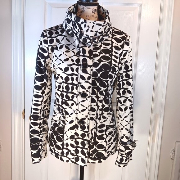 Dalia Jacket Blazer Dress Coat Black White Pattern Women's Size 10P NWOT - Picture 6 of 16